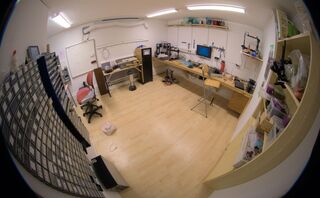 Fisheye lens photo of the lab